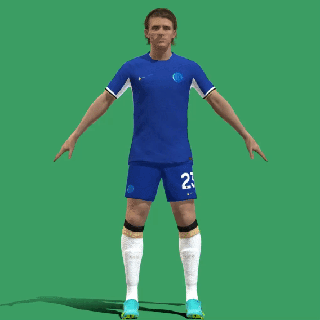 3d rigged conor gallagher chelsea 2024 football player soccer footballer character model man animation 2023 3d print model - Mito3D