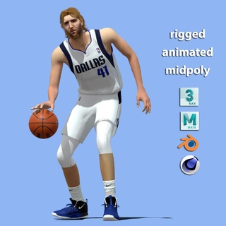 3d hileli dirk Nowitzki Dallas mavericks çeşitli rigg başına buyruk erkek insan karakter Basketbol nba 3d print model - Mito3D