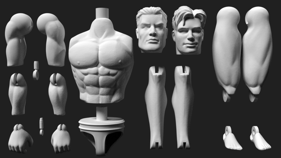 3d scanned action man ooak spare parts Various doll articulated jointed poseable figure 3d print model - Mito3D