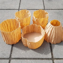 3d-gescannt Eiche textur - vase-Modus 3d-Druck home pot Pflanzer Schatten Geschenk 3d print model - Mito3D