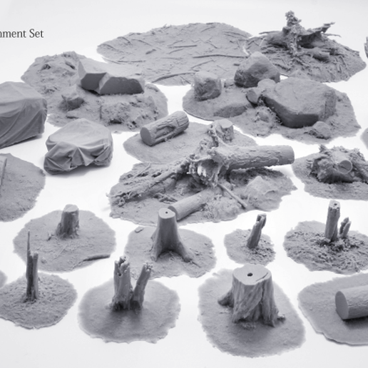 3d scanned trees printable wargaming scatter terrain late pledge- environment set miniature tree ww2 fantasy 3D print model - Mito3D