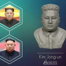 3d escultura Kim jong impressão modelo un estátua arte esculturas fracasso Coréia ditador polícia humano cabeça 3d print model - Mito3D
