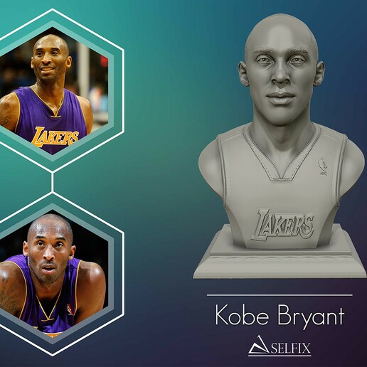 3d escultura Kobe Bryant impressão modelo estátua miniaturas estatuetas fracasso basquetebol humano cabeça 3D print model - Mito3D