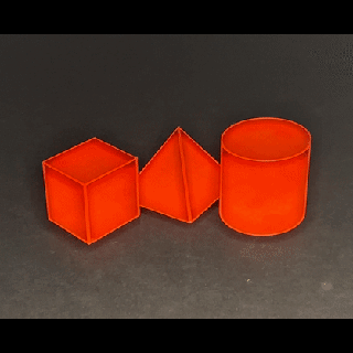 3d shapes optical illusion tray small parts 3d print model - Mito3D