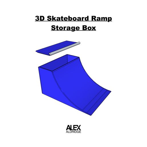 3d skateboard ramp storage box container techdeck fingerboard 3D print model - Mito3D