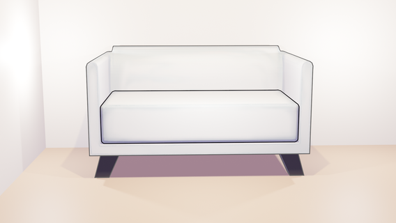 3d sofá hogar casa decorar modelo silla manguera muñeca miniatura diminuto ministras 3d print model - Mito3D