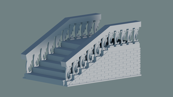 3d scala architettura scale design ringhiera idee moderno legno metallo spirale illuminazione interni all'aperto personalizzato gradini galleggiante arredamento corrimano 3d print model - Mito3D