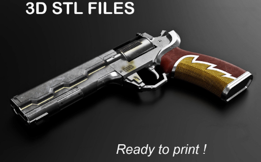 3d stl siberpunk 2077 kahraman revolver 3d print model - Mito3D