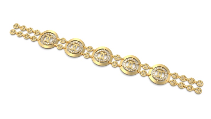3d stl file modello braccialetto lusso oro diamante braccialetti donne stampato ricco 3d print model - Mito3D