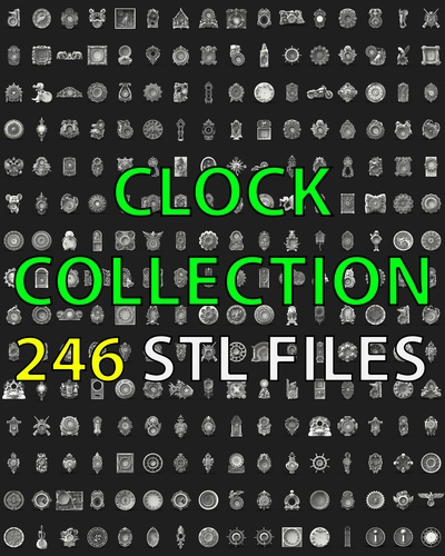 3d stl modelos colección 246 reloj archivos cnc enrutador láser impresora paquete haz 3d print model - Mito3D