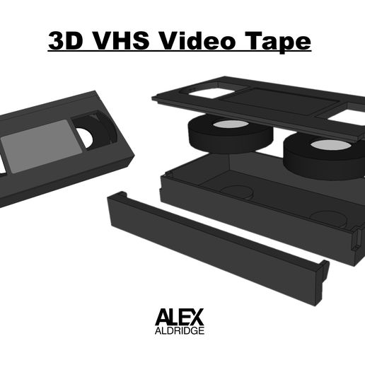 3d vhs video tape art cassette 3D print model - Mito3D