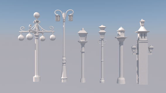 3d vintage light pole lighting classic lamp post modeling design historical architecture antique streetlights urban cor outdoor traditional street fixtures retro period-style poles illumination architectural details old-world charm historic 3d print model - Mito3D