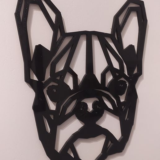 3d duvar Japon kağıt katlama sanatı bulldog dekorasyon ev bricoloup 3D print model - Mito3D