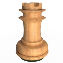 3d wooden chess rook 3d print model - Mito3D