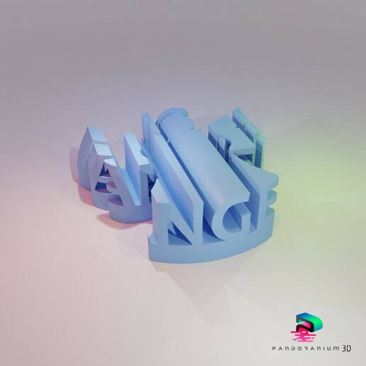 3d word shape - angel 3D print model - Mito3D