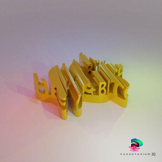 3d palabra forma Oye perra Arte broma pandoranium3d regalo 3D print model - Mito3D