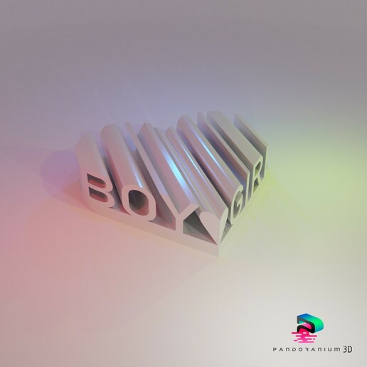 3d word shape hearts boy & girl heart pandoranium3d wedding gift love 3D print model - Mito3D