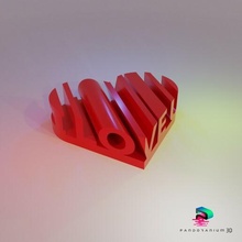 3d word shape hearts love i u heart pandoranium3d wedding gift 3d print model - Mito3D
