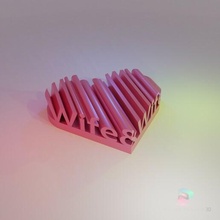 3d word shape hearts wife & lesbian heart pandoranium3d wedding gift love 3d print model - Mito3D