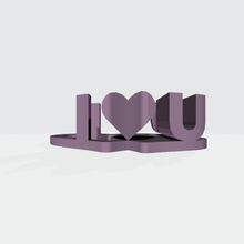 3d word shape love art i you 3d print model - Mito3D