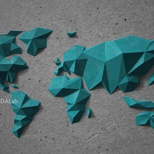 3d mapa del mundo de la decoración pared art tierra 3d print model - Mito3D