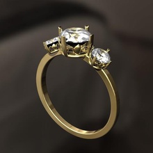 3diamond ring jewelry 3d print model - Mito3D