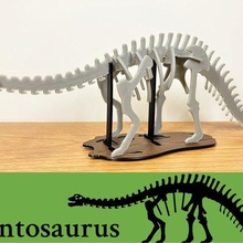 3dino puzzle brontosaurus classic apatosaurus 3d print model - Mito3D