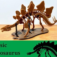 3dino puzzle classico stile stegosauro 3d print model - Mito3D