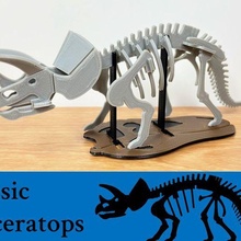 3dino puzzle classic style triceratops 3d print model - Mito3D