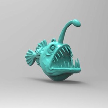 3dmodel stl derin fener balığı Lamba heykelcik dekor iç 3d print model - Mito3D