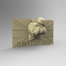 3dmodel stl gentledog painel cão estatueta decoração interior porta Gardn buldog 3d print model - Mito3D