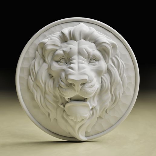 3dmodel stl león bas alivio arquitectura clásico animal mueble 3D print model - Mito3D