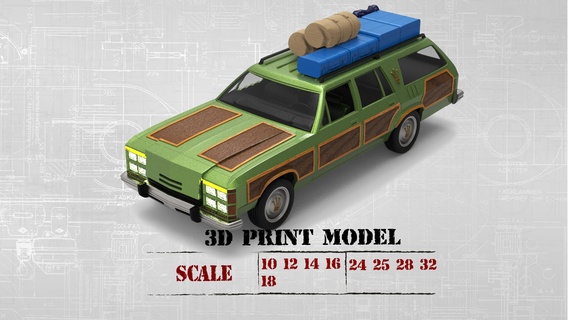 3dprintsstl national lampoons vacation green wagon queen family truckster car cars vehicle hobby auto automotive wheel classic sla fdm printcar print rc interior exterior vaction country squire 3d print model - Mito3D