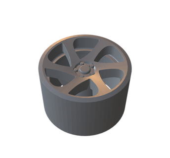 3dsm 006 1 64 hotwheels rim resin art toy modelism turbofan wheel tire spoke 3d print model - Mito3D