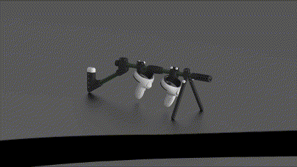 3dtron gros mauvais Loup oculus pistolet Stock jeuxxcultes vr méta gunstock virtuel réalité quête 3d print model - Mito3D