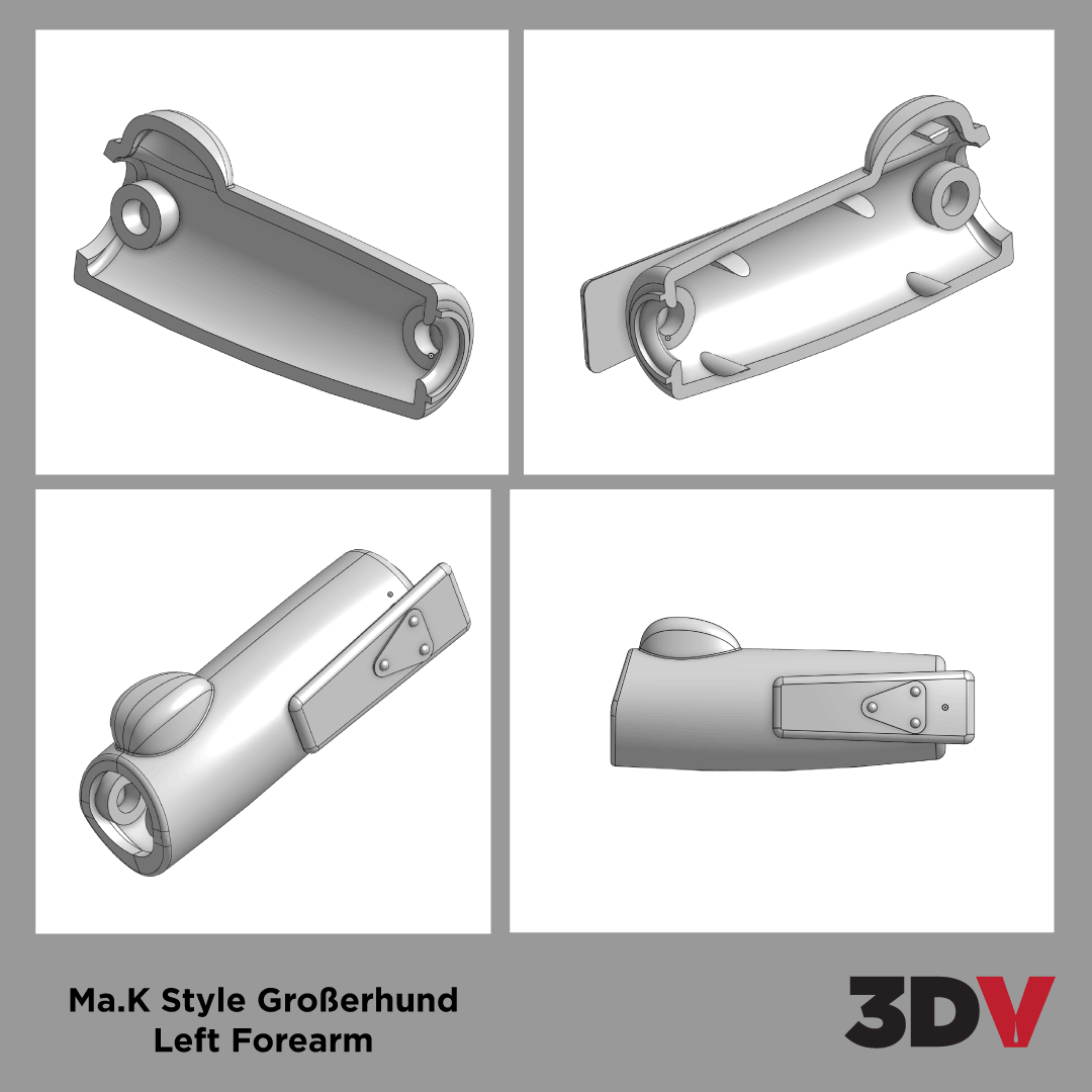 3dv hund grieß erhund links unterarm maschinen krieger stil mecha make berhund ber hände roboter gunpla kitbash kow yokoyama 3D print model - Mito3D