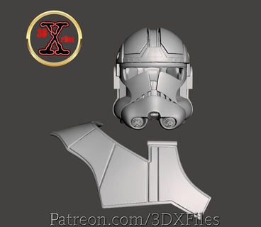 3dxfiles's avatar star wars - at-te phase 2 clone trooper helmet pauldron 3d print model - Mito3D
