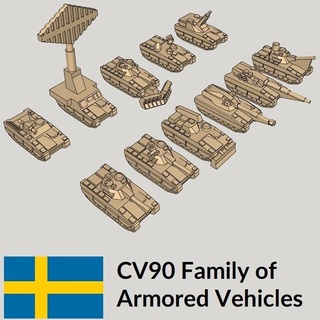 3mm moderno cv90 famiglia blindato veicoli gioco 1 600 carri armati serbatoio IFV 3d print model - Mito3D