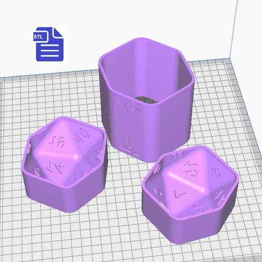 3pc d20 Bad Bombe Schimmel nummeriert 3D print model - Mito3D