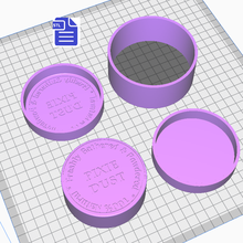 3pc folletto polvere bagno bomba muffa Magia pozione etichetta 3d print model - Mito3D