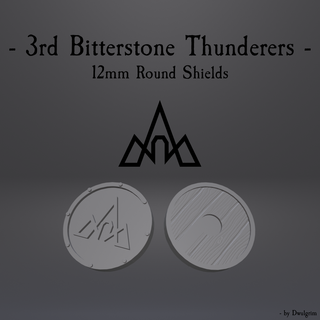 3rd bitterstone thunderers shields - oldhammer dwarf shield warhammer round dwarfs dwarves dwarven 3d print model - Mito3D