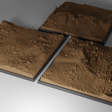 3x 130mm square base rocky ground 3d print model - Mito3D