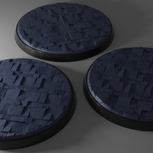 3x 60mm base random tiles 3d print model - Mito3D