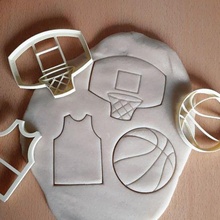 3x basketball figures biscuit coupeur pâte sports Jeu panier aro balles juego chemise masa galletas biscuits 3d print model - Mito3D