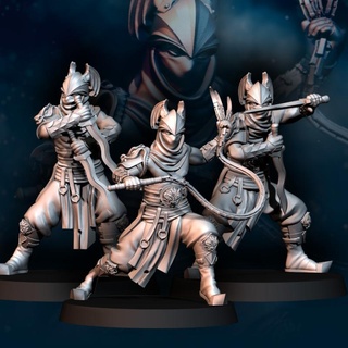 3x dragon army assassin davale games 3dprinting tabletopgames wargames humans fantasy frostgrave miniature 28mm dnd 3d print model - Mito3D