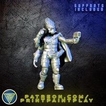 4 armed extraterrestre enviado rpg sci fi personaje miniatura juego rol mesa 32mm buscador estrellas nómada Kasatha 3d print model - Mito3D