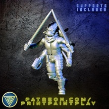 4 armed extraterrestre nomade rpg sci personnage miniature jeu rôle table 32mm starfinder Kasatha 3d print model - Mito3D