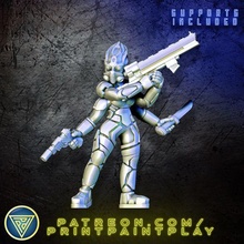 4 armed estrangeiro soldado rpg sci fi personagem miniatura encenação tampo mesa 32mm localizador estrelas nômade Kasatha 3d print model - Mito3D