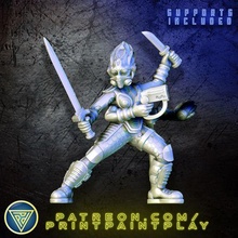 4 armed extraterrestre guerrier rpg sci personnage miniature jeu rôle table 32mm starfinder nomade Kasatha 3d print model - Mito3D