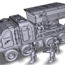 4-axle war-trak stallio-ii + hailfire warhammer warhammer40k w40k imperial guard assault gasland 3d print model - Mito3D